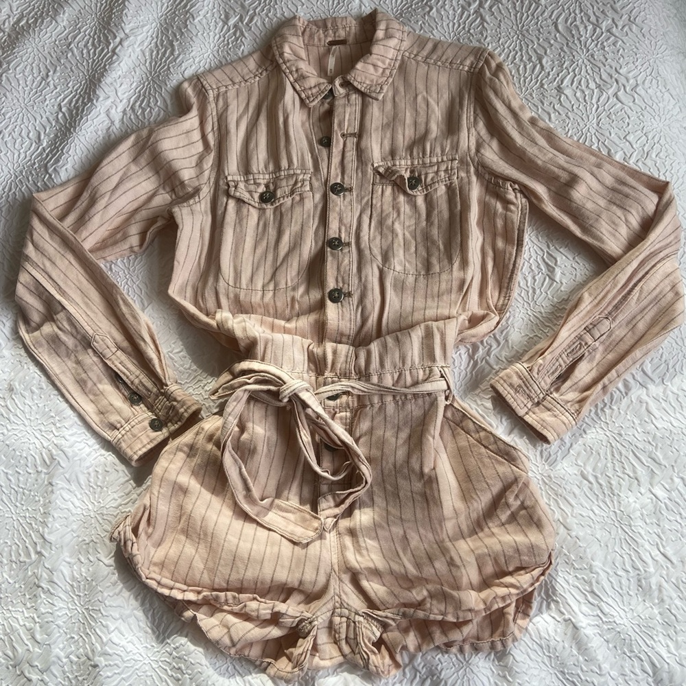 Free People long sleeve shorts jumpsuit
